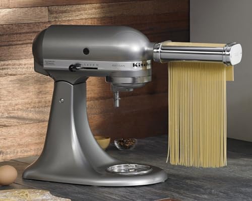 KitchenAid 3-piece pasta roller & cutter attachment set, model KSMPRA, for fresh homemade pasta.